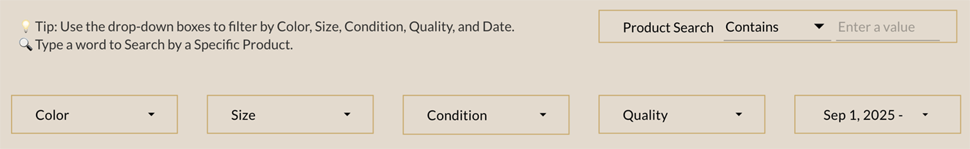 Filters in the Dashboard